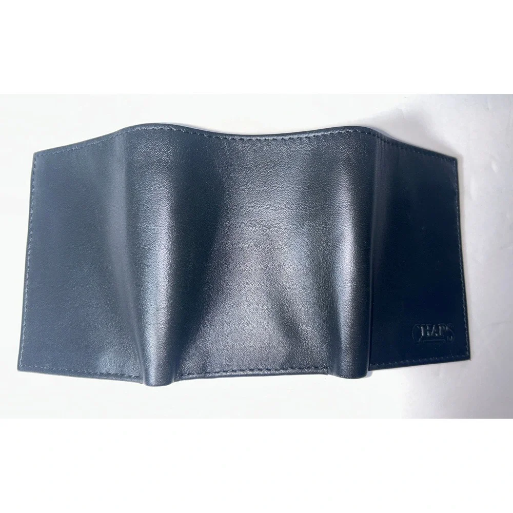 CHAPS RFID Genuine Leather Bifold‎ Wallet Black ID Window NWT Gift Tin Mens